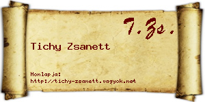 Tichy Zsanett névjegykártya